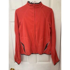 Be Inspired Fleece Jacket Womens Small Long Sleeve Coral Sport Activewear